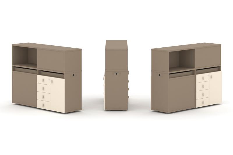 Estetica Набор №16. Тумба двойная+низкая надставка ES.NB.2N-16 1500*410*1135