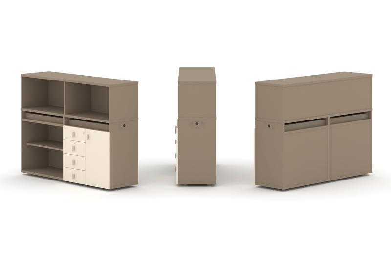 Estetica Набор №7. Тумба двойная+низкая надставка ES.NB.2N-7 1500*410*1135