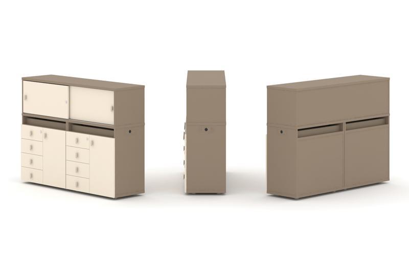 Estetica Набор №4. Тумба двойная+низкая надставка ES.NB.2N-4 1500*410*1135