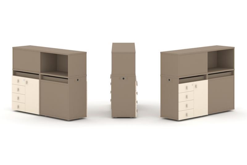 Estetica Набор №15. Тумба двойная+низкая надставка ES.NB.2N-15 1500*410*1135