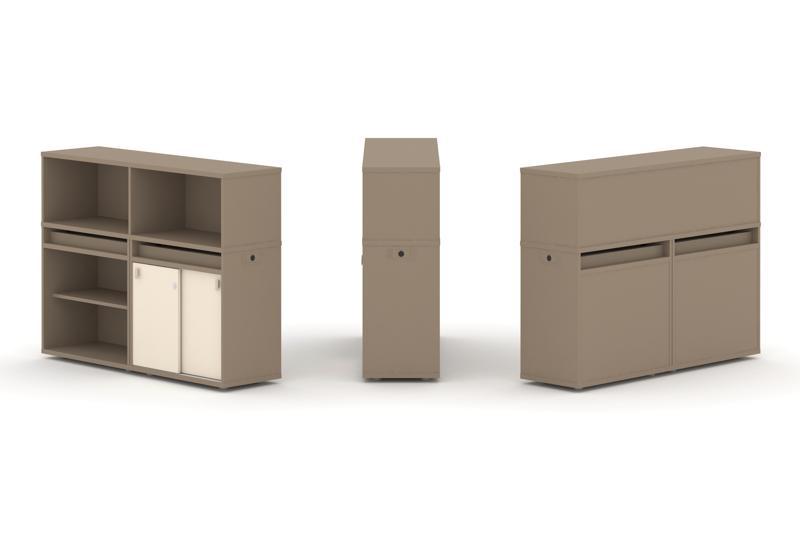 Estetica Набор №9. Тумба двойная+низкая надставка ES.NB.2N-9 1500*410*1135