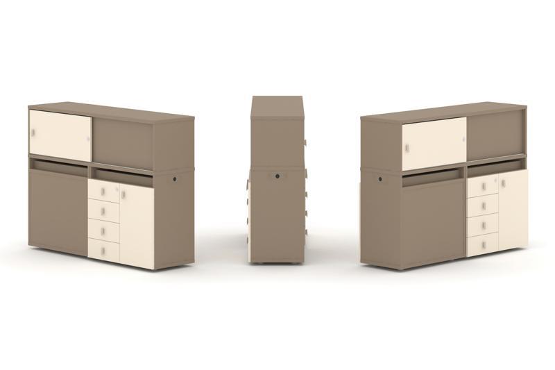 Estetica Набор №18. Тумба двойная+низкая надставка ES.NB.2N-18 1500*410*1135