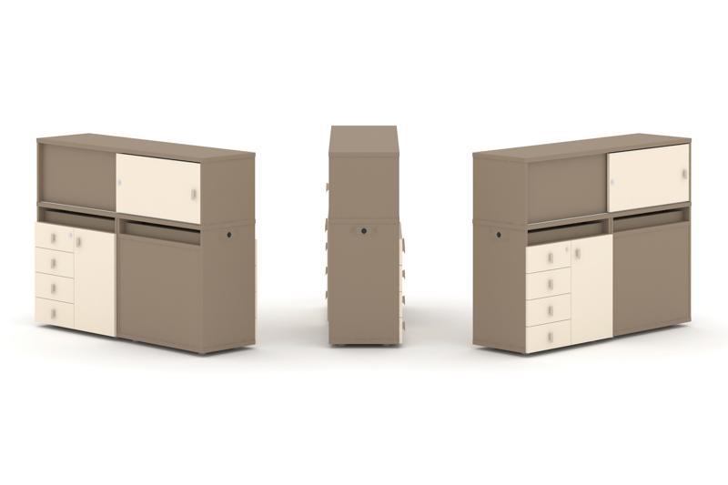 Estetica Набор №17. Тумба двойная+низкая надставка ES.NB.2N-17 1500*410*1135