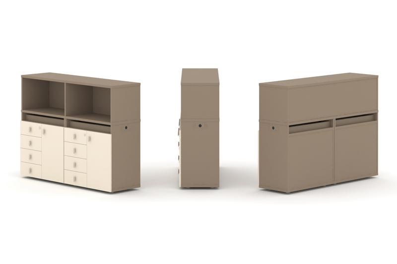 Estetica Набор №3. Тумба двойная+низкая надставка ES.NB.2N-3 1500*410*1135