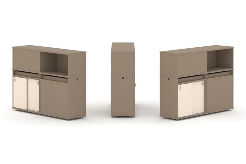 Estetica Набор №19. Тумба двойная+низкая надставка ES.NB.2N-19 1500*410*1135