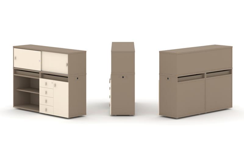 Estetica Набор №8. Тумба двойная+низкая надставка ES.NB.2N-8 1500*410*1135